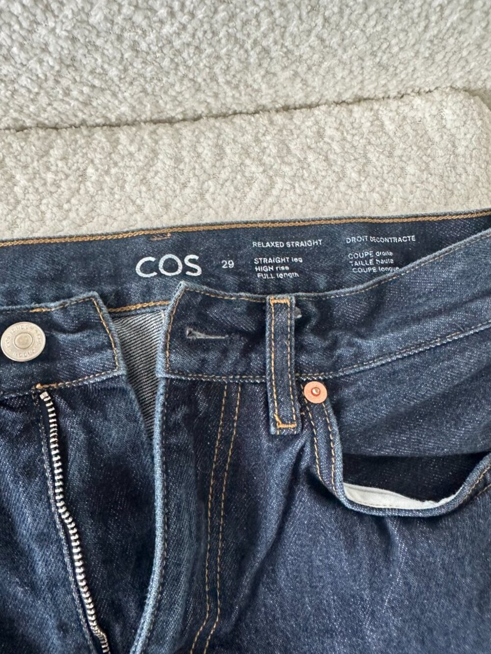 COS Relaxed Straight Jeans Dark Indigo Size 29 - Picture 2 of 4